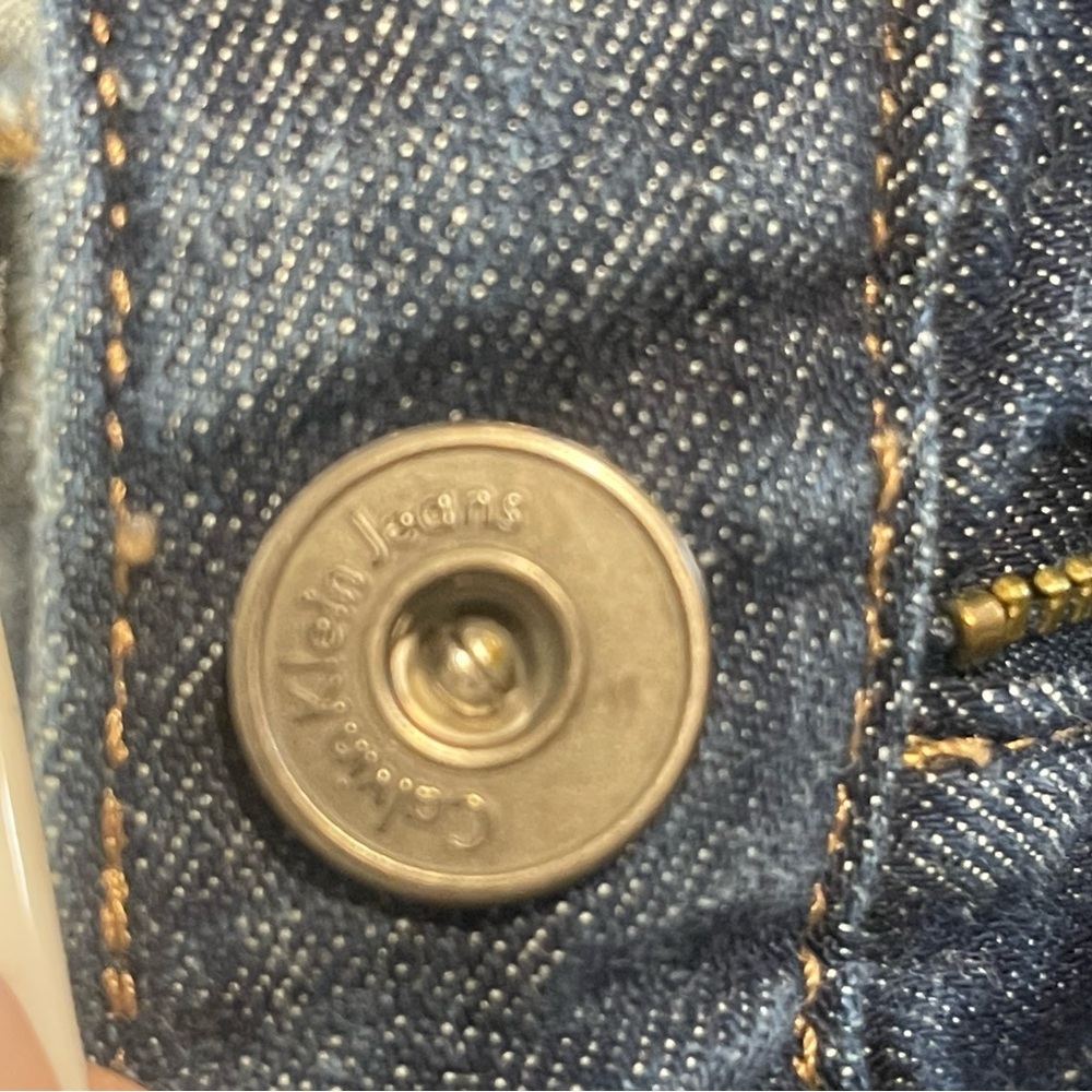 Vintage Upcycle Calvin Klein jeans plaid, low rise flare, wide leg jeans,30 - Picture 9 of 10